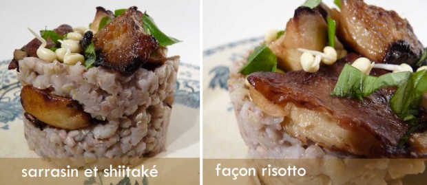 Cuisiner des graines de sarrasin et shiitaké façon risotto